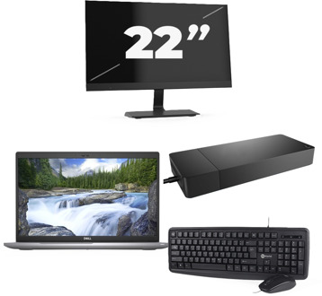 Dell Latitude 5520 - Intel Core i5-11e Generatie - 15 inch - 16GB RAM - 256GB SSD - Windows 11 Home + 1x 22 inch Monitor