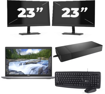 Dell Latitude 5520 - Intel Core i7-11e Generatie - 15 inch - 16GB RAM - 256GB SSD - Windows 11 Home + 2x 23 inch Monitor