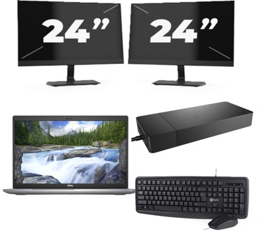Dell Latitude 5520 - Intel Core i7-11e Generatie - 15 inch - 16GB RAM - 256GB SSD - Windows 11 Home + 2x 24 inch Monitor