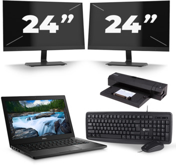Dell Latitude 7280 - Intel Core i7-6e Generatie - 12 inch - 16GB RAM - 256GB SSD - Windows 11 + 2x 24 inch Monitor