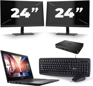 Dell Latitude 7290 - Intel Core i7-8e Generatie - 12 inch - 16GB RAM - 256GB SSD - Windows 11 + 2x 24 inch Monitor