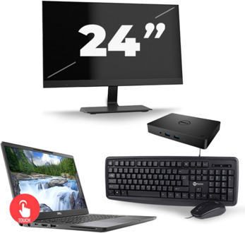 Dell Latitude 7300 - Intel Core i5-8e Generatie - 13 inch - Touch - 16GB RAM - 256GB SSD - Windows 11 Home + 1x 24 inch Monitor