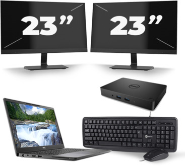 Dell Latitude 7300 - Intel Core i7-8e Generatie - 13 inch - 8GB RAM - 256GB SSD - Windows 11 + 2x 23 inch Monitor - small