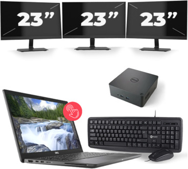 Dell Latitude 7310 - Intel Core i5-10e Generatie - 13 inch - 16GB RAM - 256GB SSD - Windows 11 Home + 3x 23 inch Monitor - small