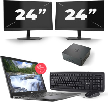 Dell Latitude 7310 - Intel Core i7-10e Generatie - 13 inch - 16GB RAM - 256GB SSD - Windows 11 Home + 2x 24 inch Monitor