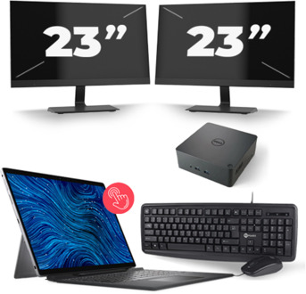 Dell Latitude 7320 - Intel Core i5-11e Generatie - 13 inch - 16GB RAM - 256GB SSD - Windows 11 Home + 2x 23 inch Monitor - small