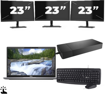 Dell Latitude 7320 - Intel Core i7-11e Generatie - 13 inch - Touch - 16GB RAM - 256GB SSD - Windows 11 Home + 3x 23 inch Monitor