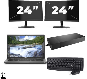 Dell Latitude 7330 - Intel Core i5-12e Generatie - 13 inch - Touch - 16GB RAM - 256GB SSD - Windows 11 Home + 2x 24 inch Monitor