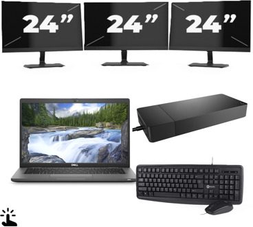 Dell Latitude 7330 - Intel Core i5-12e Generatie - 13 inch - Touch - 16GB RAM - 256GB SSD - Windows 11 Home + 3x 24 inch Monitor - small