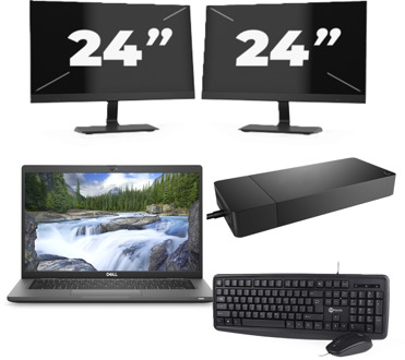 Dell Latitude 7330 - Intel Core i7-12e Generatie - 13 inch - 32GB RAM - 256GB SSD - Windows 11 Home + 2x 24 inch Monitor