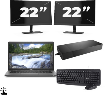 Dell Latitude 7330 - Intel Core i7-12e Generatie - 13 inch - Touch - 32GB RAM - 256GB SSD - Windows 11 Home + 2x 22 inch Monitor