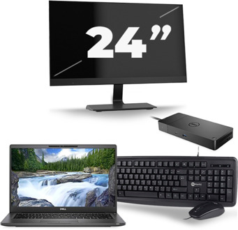 Dell Latitude 7400 - Intel Core i7-8e Generatie - 14 inch - 16GB RAM - 256GB SSD - Windows 11 + 1x 24 inch Monitor