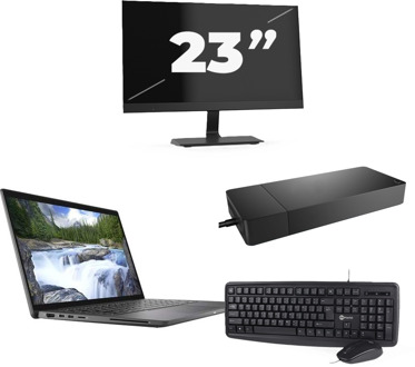 Dell Latitude 7410 - Intel Core i5-10e Generatie - 14 inch - 16GB RAM - 256GB SSD - Windows 11 Home + 1x 23 inch Monitor