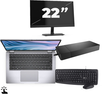 Dell Latitude 7410 - Intel Core i5-10e Generatie - 14 inch - Touch - 16GB RAM - 256GB SSD - Windows 11 Home + 1x 22 inch Monitor - small