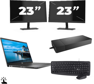 Dell Latitude 7420 - Intel Core i5-11e Generatie - 14 inch - Touch - 16GB RAM - 256GB SSD - Windows 11 Home + 2x 23 inch Monitor