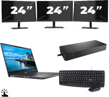 Dell Latitude 7420 - Intel Core i7-11e Generatie - 14 inch - Touch - 16GB RAM - 256GB SSD - Windows 11 Home + 3x 24 inch Monitor