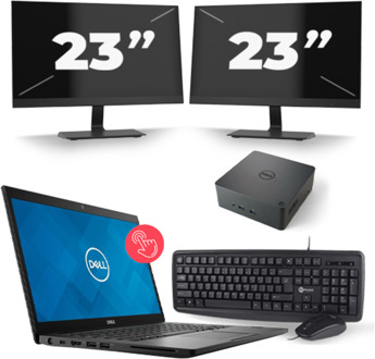 Dell Latitude 7490 - Intel Core i7-8e Generatie - 14 inch - Touch - 16GB RAM - 256GB SSD - Windows 11 + 2x 23 inch Monitor