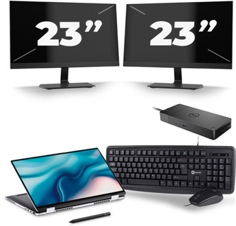 Dell Latitude 9510 - Intel Core i7-10e Generatie - 15 inch - 16GB RAM - 256GB SSD - Windows 11 + 2x 23 inch Monitor