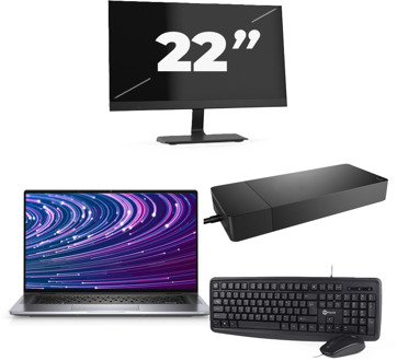 Dell Latitude 9520 - Intel Core i7-11e Generatie - 15 inch - 16GB RAM - 256GB SSD - Windows 11 Home + 1x 22 inch Monitor
