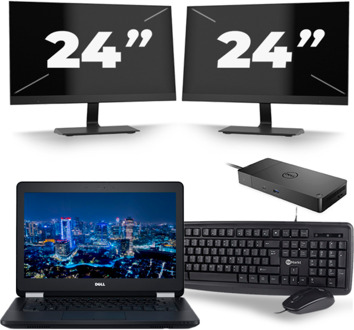 Dell Latitude E5270 - Intel Core i5-6e Generatie - 12 inch - 8GB RAM - 256GB SSD - Windows 11 + 2x 24 inch Monitor - small