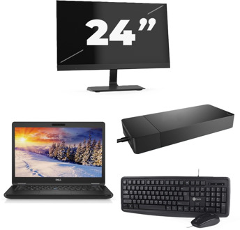 Dell Latitude E5490 - Intel Core i3-8e Generatie - 14 inch - 8GB RAM - 256GB SSD - Windows 11 Home + 1x 24 inch Monitor