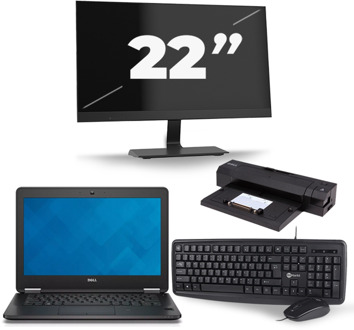 Dell Latitude E7240 - Intel Core i5-4e Generatie - 12 inch - 8GB RAM - 240GB SSD - Windows 10 Home + 1x 22 inch Monitor