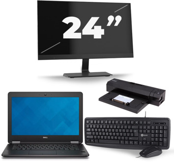 Dell Latitude E7240 - Intel Core i5-4e Generatie - 12 inch - 8GB RAM - 240GB SSD - Windows 10 Home + 1x 24 inch Monitor