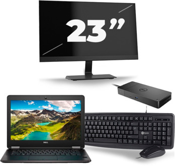 Dell Latitude E7270 - Intel Core i7-6e Generatie - 12 inch - 8GB RAM - 256GB SSD - Windows 11 + 1x 23 inch Monitor - small