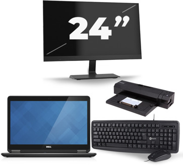 Dell Latitude E7440 - Intel Core i5-4e Generatie - 14 inch - 8GB RAM - 240GB SSD - Windows 11 + 1x 24 inch Monitor