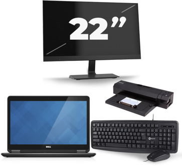 Dell Latitude E7440 - Intel Core i7-4e Generatie - 14 inch - 8GB RAM - 240GB SSD - Windows 11 + 1x 22 inch Monitor