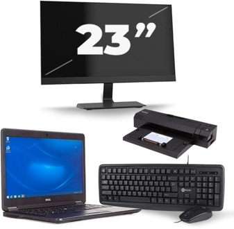 Dell Latitude E7450 - Intel Core i7-5e Generatie - 14 inch - 8GB RAM - 120GB SSD - Windows 10 Home + 1x 23 inch Monitor