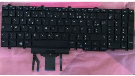 Dell Notebook keyboard for Dell Latitude E5550 E5570 Precision 3510 with pointstick AZERTY Zwart - small