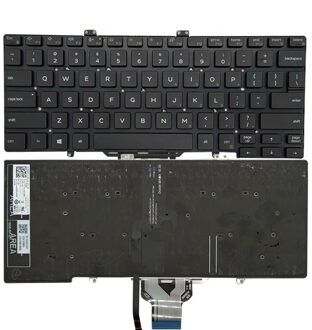 Dell Notebook keyboard for Dell Latitude L3400 5400 7400 7410 5410 with backlit Zwart - small