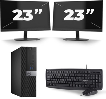 Dell Optiplex 3040 SFF - Intel Core i5-6e Generatie - 8GB RAM - 256GB SSD - Windows 11 + 2x 23 inch Monitor