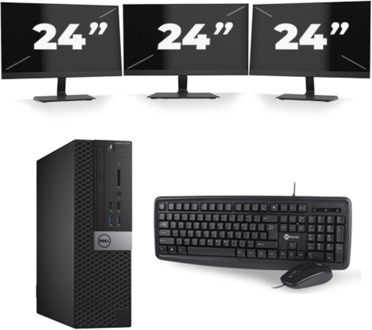 Dell Optiplex 3040 USFF - Intel Core i5-6e Generatie - 8GB RAM - 256GB SSD - Windows 11 + 3x 24 inch Monitor