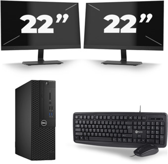 Dell Optiplex 3050 SFF - Intel Core i5-7e Generatie - 8GB RAM - 256GB SSD - Windows 11 + 2x 22 inch Monitor