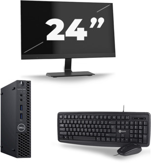 Dell Optiplex 3060 Micro USFF - Intel Core i5-8e Generatie - 16GB RAM - 256GB SSD - Windows 11 + 1x 24 inch Monitor