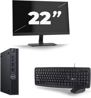 Dell Optiplex 3060 Micro USFF - Intel Core i5-8e Generatie - 8GB RAM - 256GB SSD - Windows 11 + 1x 22 inch Monitor