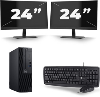 Dell Optiplex 3060 SFF - Intel Core i5-8e Generatie - 8GB RAM - 256GB SSD - Windows 11 + 2x 24 inch Monitor