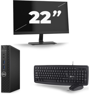 Dell Optiplex 3070 Micro USFF - Intel Core i5-9e Generatie - 16GB RAM - 256GB SSD - Windows 11 + 1x 22 inch Monitor