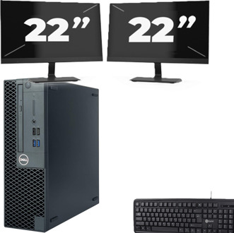 Dell OptiPlex 3070 SFF - Intel Core i5-9e Generatie - 8GB RAM - 256GB SSD - Windows 11 + 2x 22 inch Monitor
