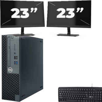 Dell OptiPlex 3070 SFF - Intel Core i5-9e Generatie - 8GB RAM - 256GB SSD - Windows 11 + 2x 23 inch Monitor