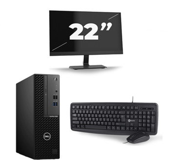 Dell OptiPlex 3080 Micro USFF - Intel Core i7-10e Generatie - 8GB RAM - 256GB SSD - Windows 11 + 1x 22 inch Monitor - small