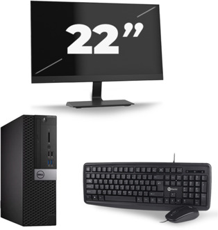 Dell Optiplex 5050 SFF - Intel Core i3-6e Generatie - 8GB RAM - 256GB SSD - Windows 11 + 1x 22 inch Monitor Preto - small