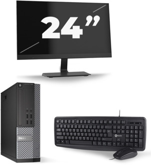 Dell Optiplex 7020 SFF - Intel Core i5-4e Generatie - 8GB RAM - 256GB SSD - Windows 10 + 1x 24 inch Monitor
