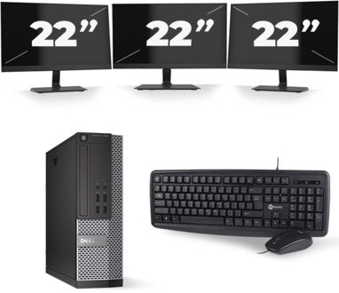 Dell Optiplex 7020 SFF - Intel Core i5-4e Generatie - 8GB RAM - 256GB SSD - Windows 10 + 3x 22 inch Monitor