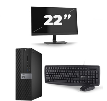 Dell Optiplex 7040 Micro Tower - Intel Core i5-6e Generatie - 8GB RAM - 256GB SSD - Windows 11 + 1x 22 inch Monitor