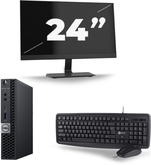 Dell Optiplex 7060 Micro USFF - Intel Core i5-8e Generatie - 8GB RAM - 256GB SSD - Windows 11 + 1x 24 inch Monitor