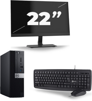 Dell OptiPlex 7070 SFF - Intel Core i5-9e Generatie - 8GB RAM - 256GB SSD - Windows 11 + 1x 22 inch Monitor - small