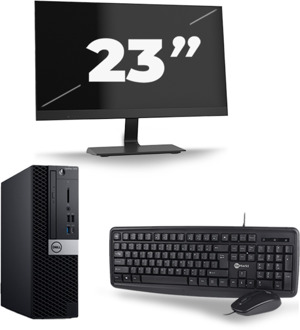 Dell OptiPlex 7070 SFF - Intel Core i5-9e Generatie - 8GB RAM - 256GB SSD - Windows 11 + 1x 23 inch Monitor - small